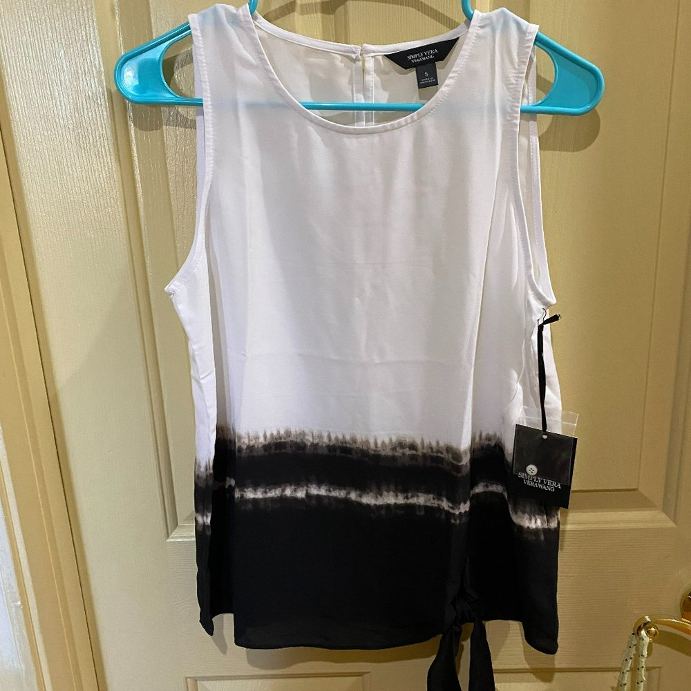 Simply Vera, Vera Wang small white and black tank top